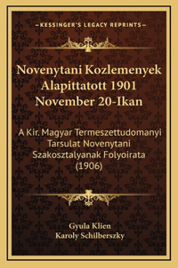 Novenytani Kozlemenyek Alapittatott 1901 November 20-Ikan
