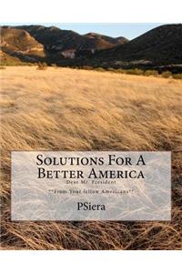 Solutions For A Better America