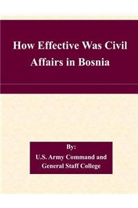 How Effective Was Civil Affairs in Bosnia