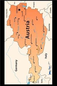 Map of Austria Journal: 150 Page Lined Notebook/Diary
