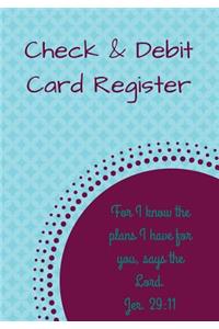 Check & Debit Card Register (BONUS Notes area/7 X 10 inches)
