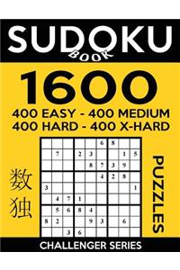 Sudoku Book 1,600 Puzzles, 400 Easy, 400 Medium, 400 Hard and 400 Extra Hard