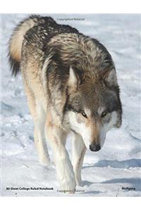 80 Page College Ruled Wolf Notebook