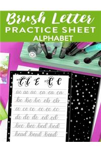 Brush Letter Alphabet Practice Sheet