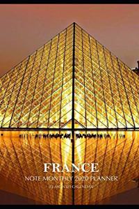 France Note Monthly 2020 Planner 12 Month Calendar