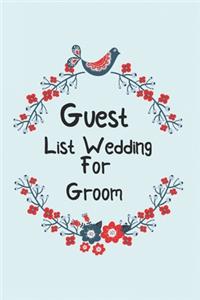 Guest List Wedding for groom