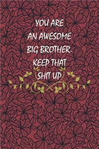 You are An Awesome Big Brother. Keep That Shit Up