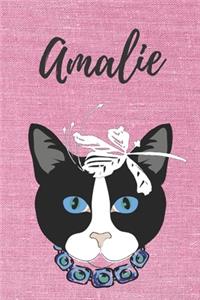 personalisiertes Notizbuch Katze / Journal / Malbuch / Tagebuch / Kritzelbuch / DIN A5 / Geschenk Amalie