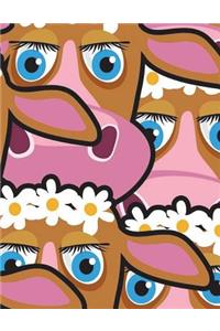 Angry Cows Notebook Large Size 8.5 x 11 Ruled 150 Pages