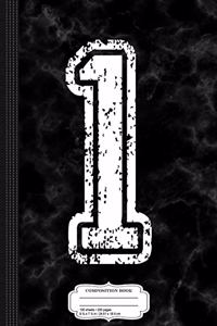 Distressed Number 1 Jersey Composition Notebook
