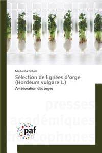 Sélection de Lignées D Orge (Hordeum Vulgare L.)