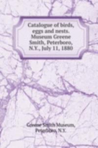 CATALOGUE OF BIRDS EGGS AND NESTS. MUSE