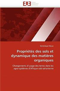 Propriétés Des Sols Et Dynamique Des Matières Organiques