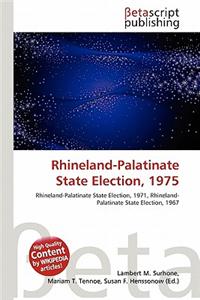 Rhineland-Palatinate State Election, 1975