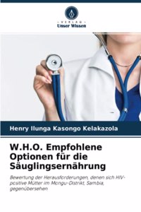 W.H.O. Empfohlene Optionen für die Säuglingsernährung