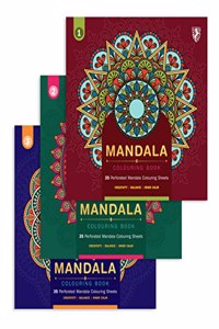 Mandala Colouring Books for Adults with Tear-Out Sheets | DIY Acitvity Books | Set of 3 Books