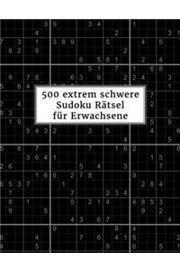 500 extrem schwere Sudoku Rätsel für Erwachsene