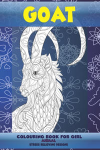 Colouring Book for Girl - Animal - Stress Relieving Designs - Goat