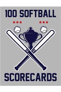 100 Softball Scorecards