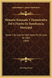 Memoria Razonada Y Demostrativa Del 4 Distrito De Beneficencia Municipal