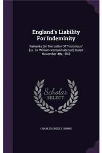 England's Liability for Indeminity