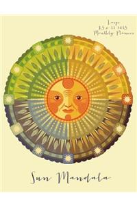 Sun Mandala Large 8.5 X 11 2015 Monthly Planner