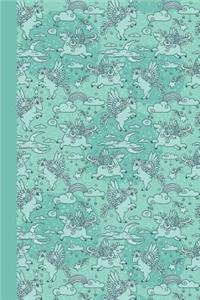 Journal: Baby Pegasus (Aqua) 6x9 - Lined Journal - Writing Journal with Blank Lined Pages