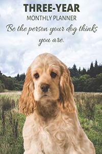 Three Year Monthly Planner Starting 2020 Agenda with Weekly Plan Space - Best Gift For Dog Owner - Funny Cocker Spaniel Appointment Book for 2021 & 2022