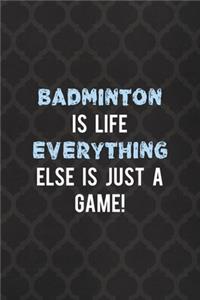 Badminton Is Life Everything Else Is Just A Game!