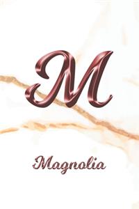 Magnolia: Sketchbook - Blank Imaginative Sketch Book Paper - Letter M Rose Gold White Marble Pink Effect Cover - Teach & Practice Drawing for Experienced & As