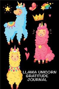 Llama Unicorn Gratitude Journal