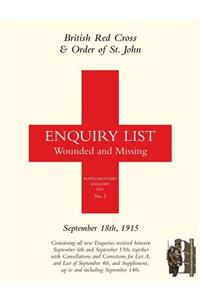 British Red Cross and Order of St John Enquiry List for Wounded and Missing