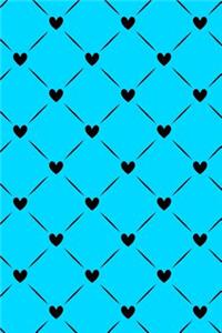 Journal Notebook Black Quilted Hearts Pattern 2