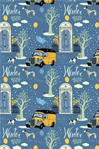 Journal Notebook Winter Scene With Dogs 2: 110 Page Lined and Numbered Journal With Index Pages In Portable 6 x 9 Size, Perfect For Writing, Taking Notes, List Making, Journaling and Doodling