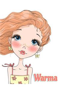 Warma: 365 Lined Pages Yearly Journal, Diary, Notebook, Personalized Book with Name, Christmas, Birthday, Friendship Gifts for Girls, Teens and Women, 8 1/2 X 11