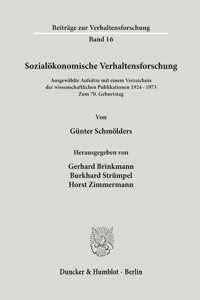 Sozialokonomische Verhaltensforschung