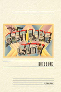 Vintage Lined Notebook Greetings from Salt Lake City, Utah