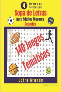 Sopa de Letras para Adultos: 140 rompecabezas temáticos del deporte - Sopa de letras grandes - rompecabezas para adultos - 21.6 x 27.9