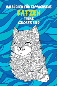 Malbücher für Erwachsene - Big Print - Tiere - Katzen