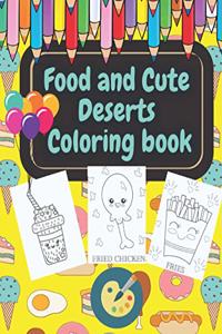 Food and Cute Deserts Coloring Book