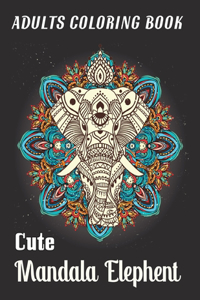 Adults Coloring Book Cute Mandala Elephent