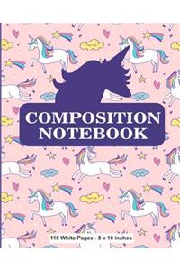 Composition Notebook 110 White Pages 8x10 inches