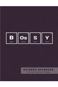 Bossy - Science Notebook - Cornell Notes Paper: Funny Periodic Table Joke - Chemestry - Cornell Method Notebook