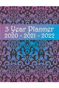 3 Year Planner 2020 - 2021 - 2022