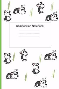 Composition Notebook Pretty Panda and Bamboo