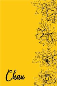 Chau: Personalized with Vietnamese Name Writing Journal for Women - Elegant Chrysanthemum & Yellow