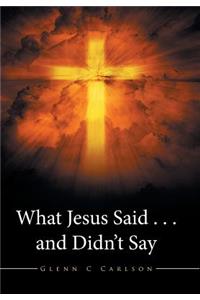 What Jesus Said . . . and Didn't Say