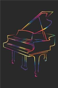 Tie Dye Piano Notebook - Music Instrument Gift for Piano Player - Piano Journal - Piano Diary
