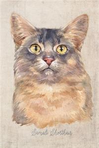 Somali Shorthair Cat Portrait Notebook