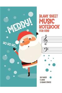 Blank Sheet Music Notebook for Kids